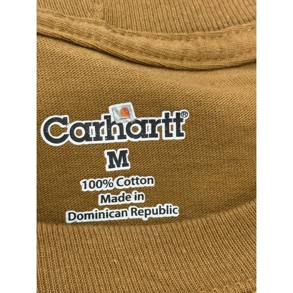 Carhartt Shirt Mens Medium Tan Work Wear Loose Fit Long Sleeve Base Layer - Picture 5 of 12